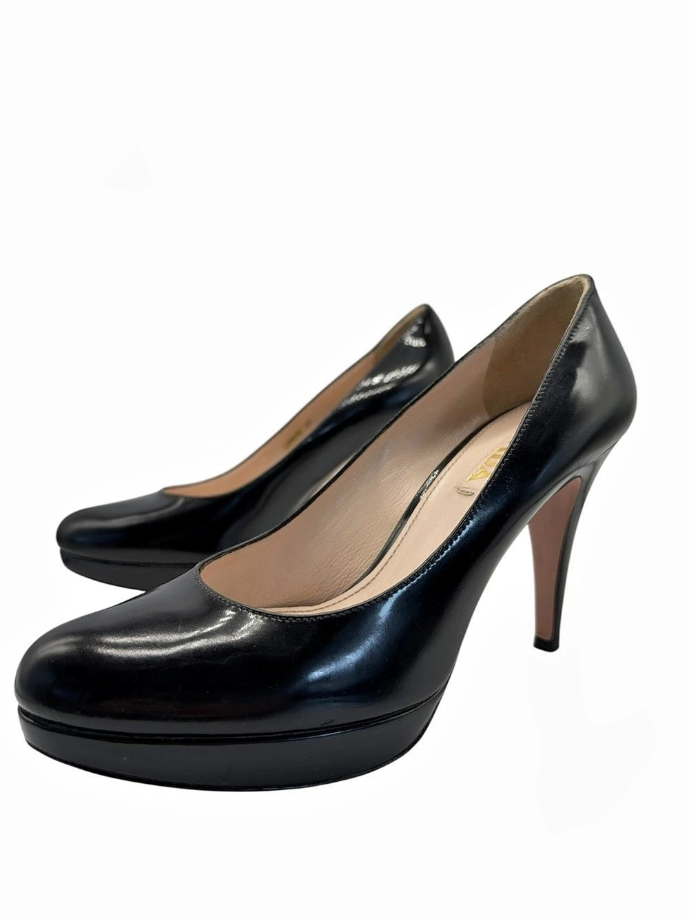 Prada Black Patent Leather Platform Pumps EU 37